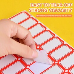 Red Border Self Adhesive Labels